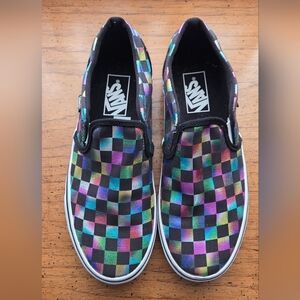Vans Rainbow Checkered Slip-On Sneakers